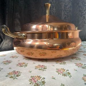 Vintage Leonard Silver copper and brass pot with handles